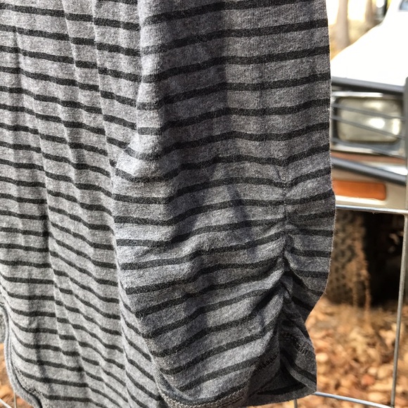Cozy scrunched sleeve grey striped shirt with bedazzles! By RXB size medium - Picture 6 of 6